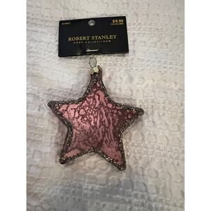 New Robert Stanley Mercury Glass Pink Star Retro Christmas Ornament